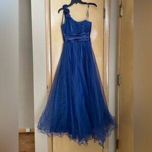 Masquerade One Shoulder Blue Dress